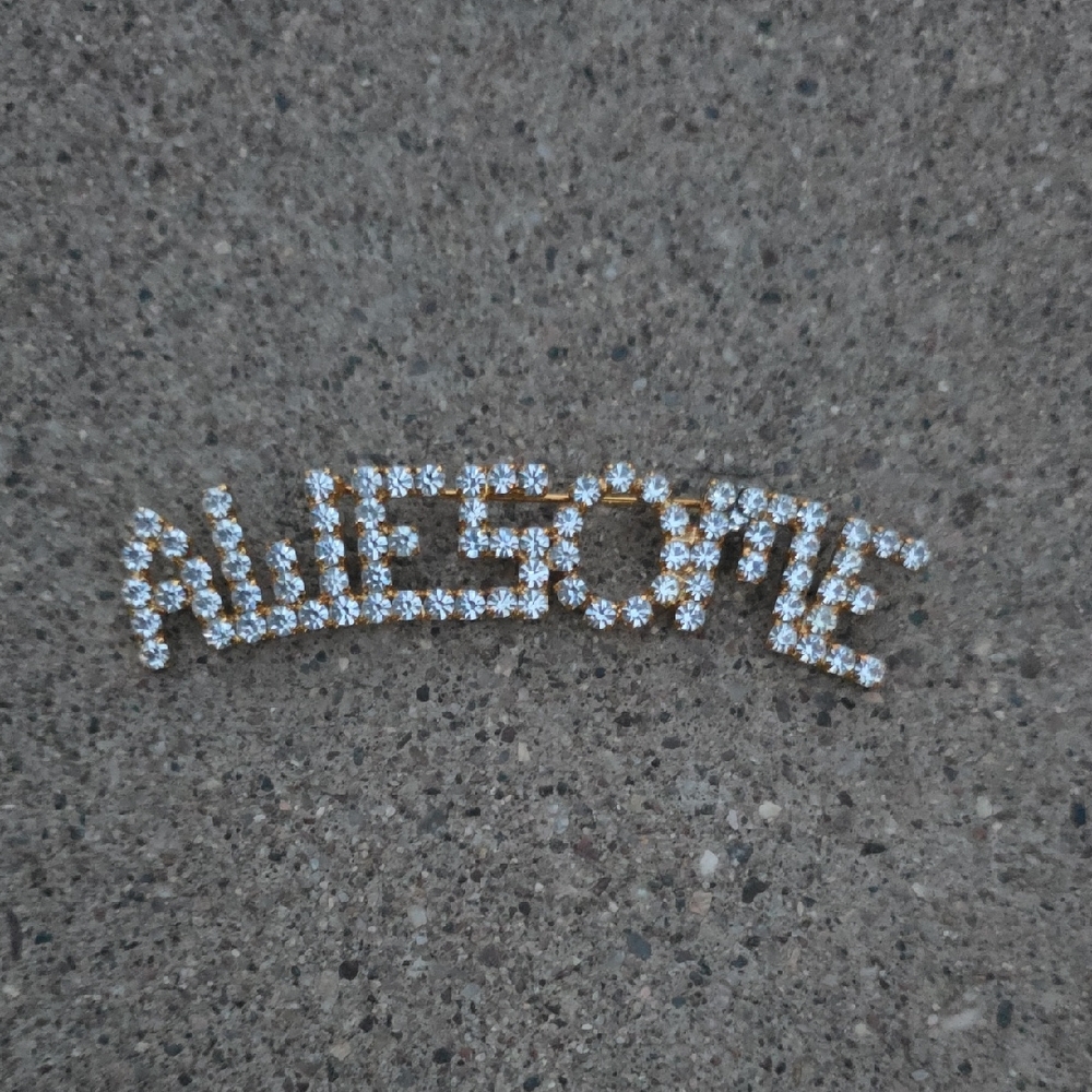 Crystal 'Awesome' Lapel Pin